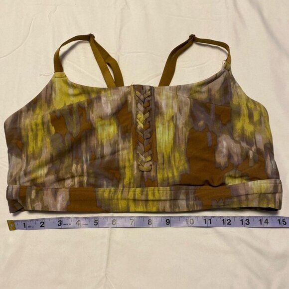 Aerie Offline Sports Bra modern watercolour camobraided front detailXL - Picture 6 of 7